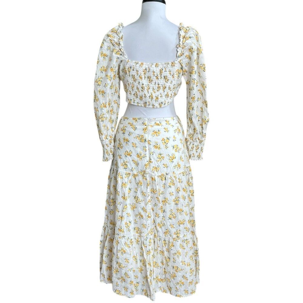 Storia Ditsy Floral Skirt Top Set M Smocked Cowgirl Festival Cotatgecor - Picture 3 of 12